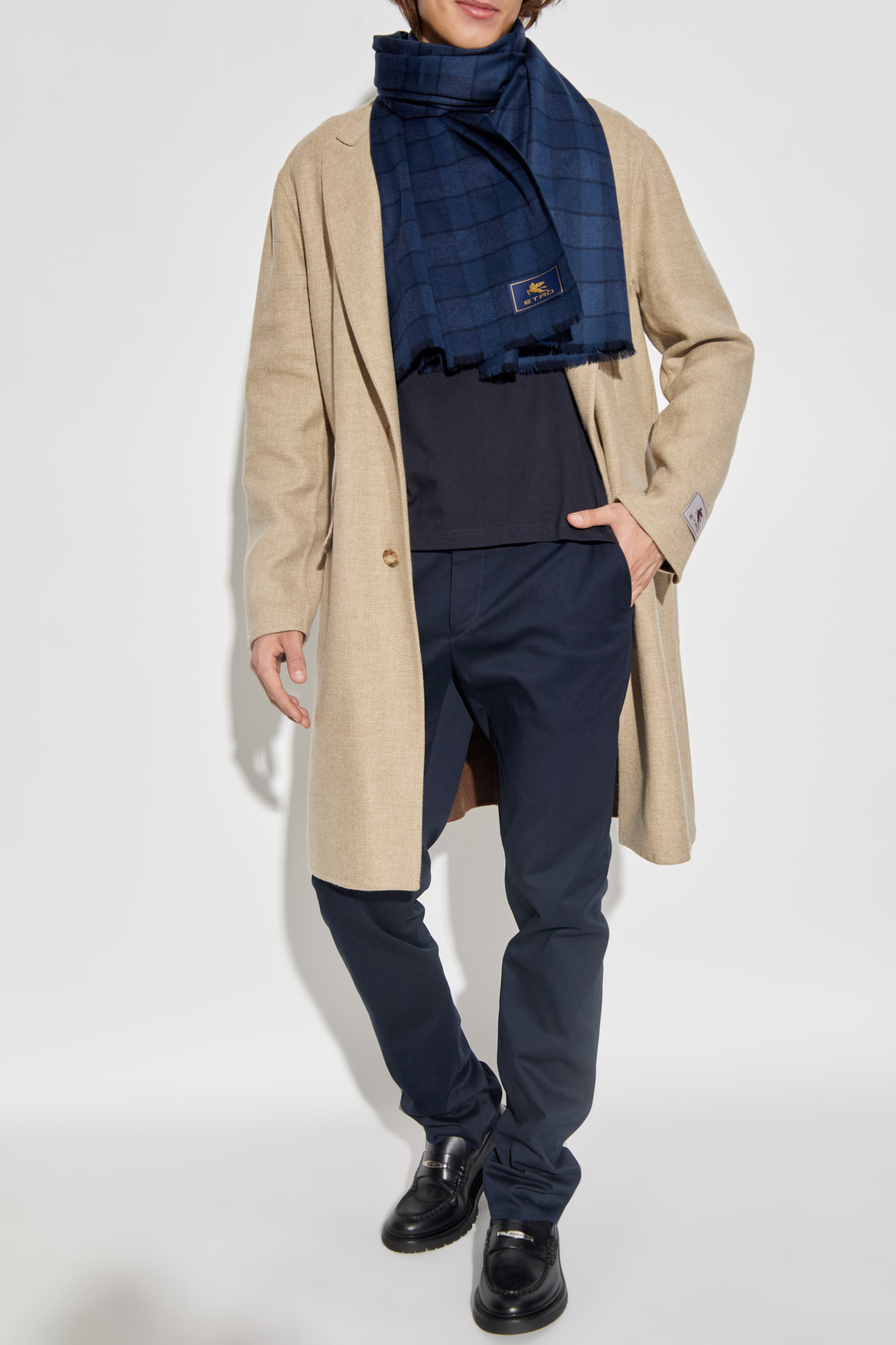 【送料&関税込】Etro Chevron Wool Coat Etro Blue Chevron Wool Jacket for Men Online USA at Darveys.com